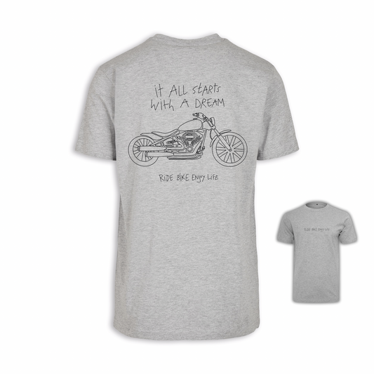 It All Starts With A Dream - Grau Männer Shirt