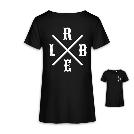 RIDE BIKE ENJOY LIFE Kreuz - Schwarz Frauen Shirt