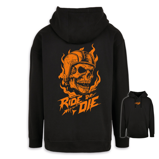 Ride Or Die - Schwarz/Orange Oversize Hoodie