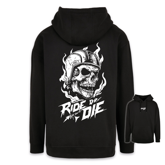 Ride Or Die - Schwarz/Weiß Oversize Hoodie