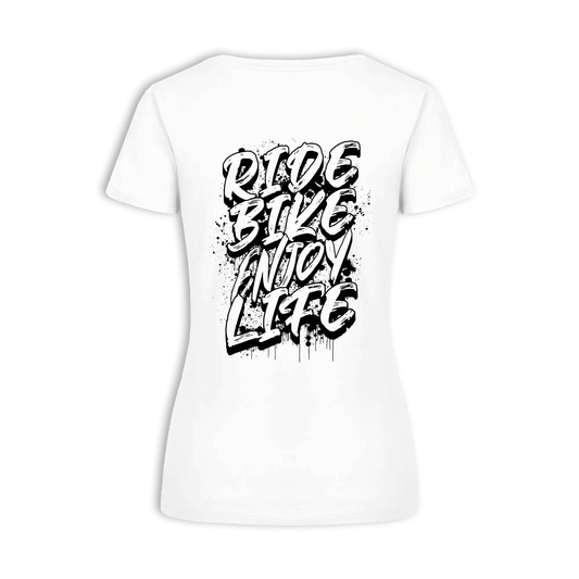 Ride Bike Enjoy Life Graffiti - Weiß Frauen Shirt