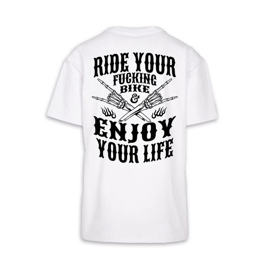 Enjoy Your Life - Weiß Oversize Shirt