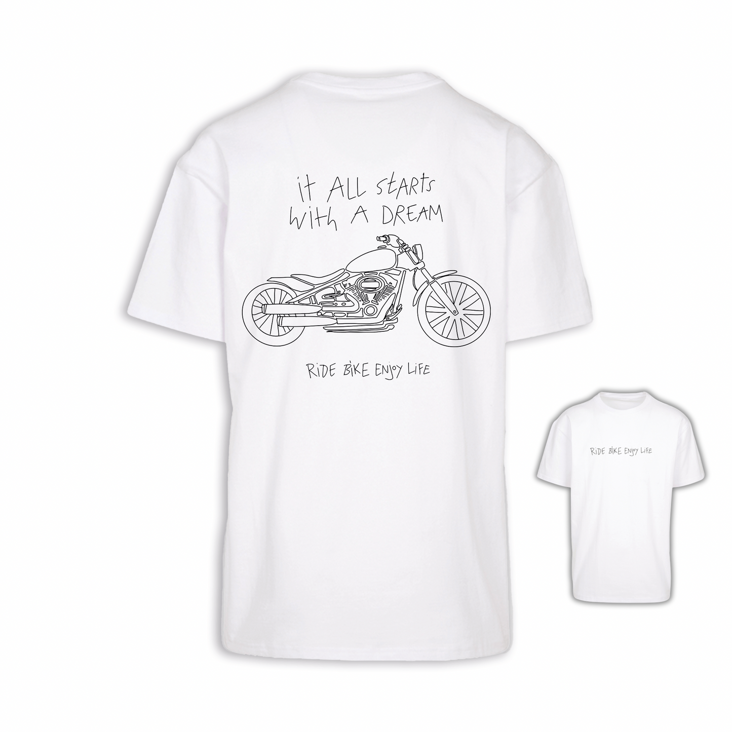 It All Starts With A Dream - Weiß Oversize Shirt