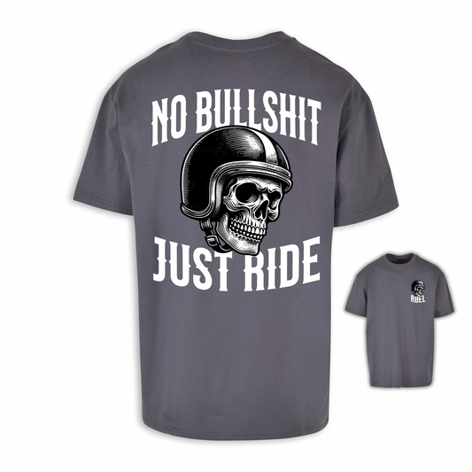 No Bullshit - Dunkelgrau Oversize Shirt