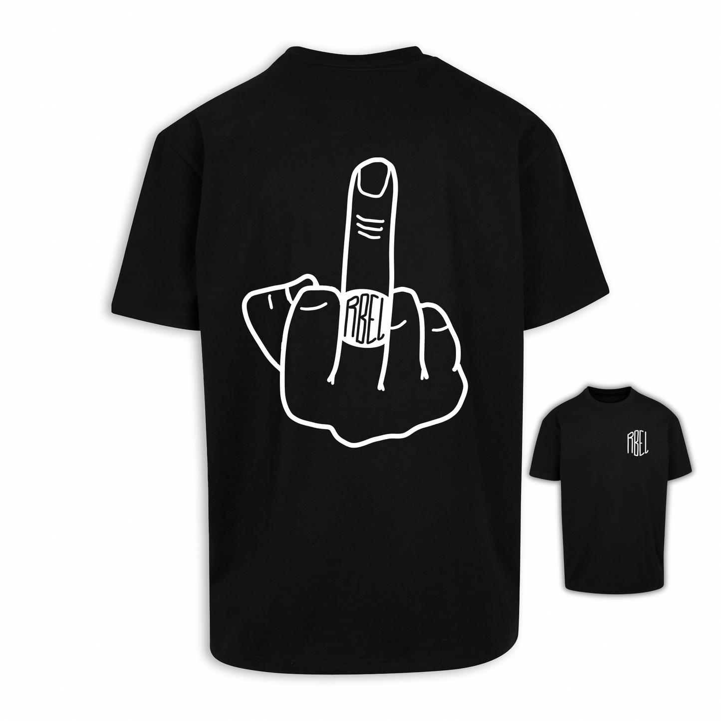 Mittelfinger - Schwarz Oversize Shirt