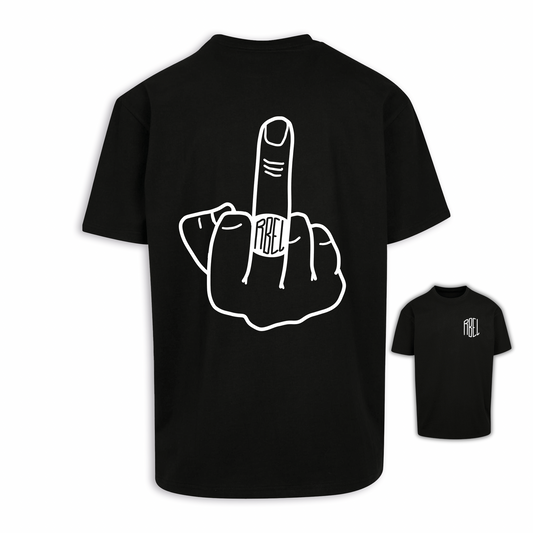 Mittelfinger - Schwarz Oversize Shirt