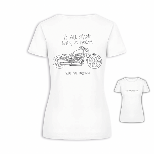 It All Starts With A Dream - Weiß Frauen Shirt