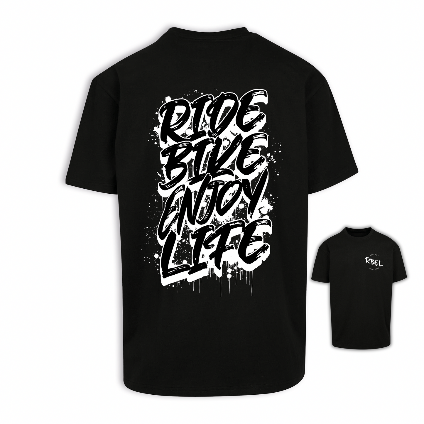 Ride Bike Enjoy Life - Schwarz Oversize Shirt