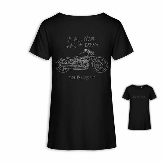 It All Starts With A Dream - Schwarz Frauen Shirt