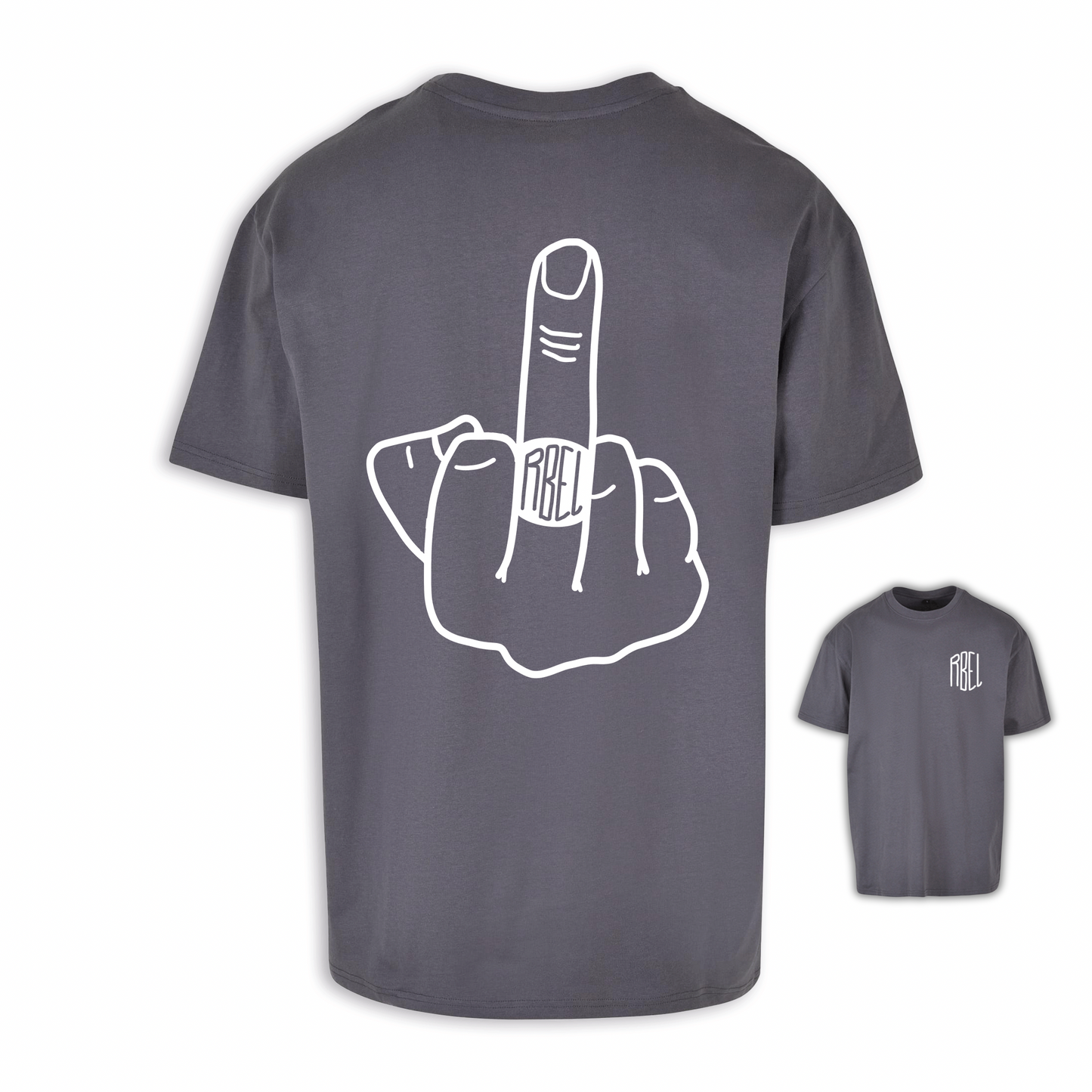 Mittelfinger - Dunkelgrau Oversize Shirt