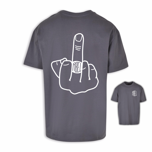 Mittelfinger - Dunkelgrau Oversize Shirt
