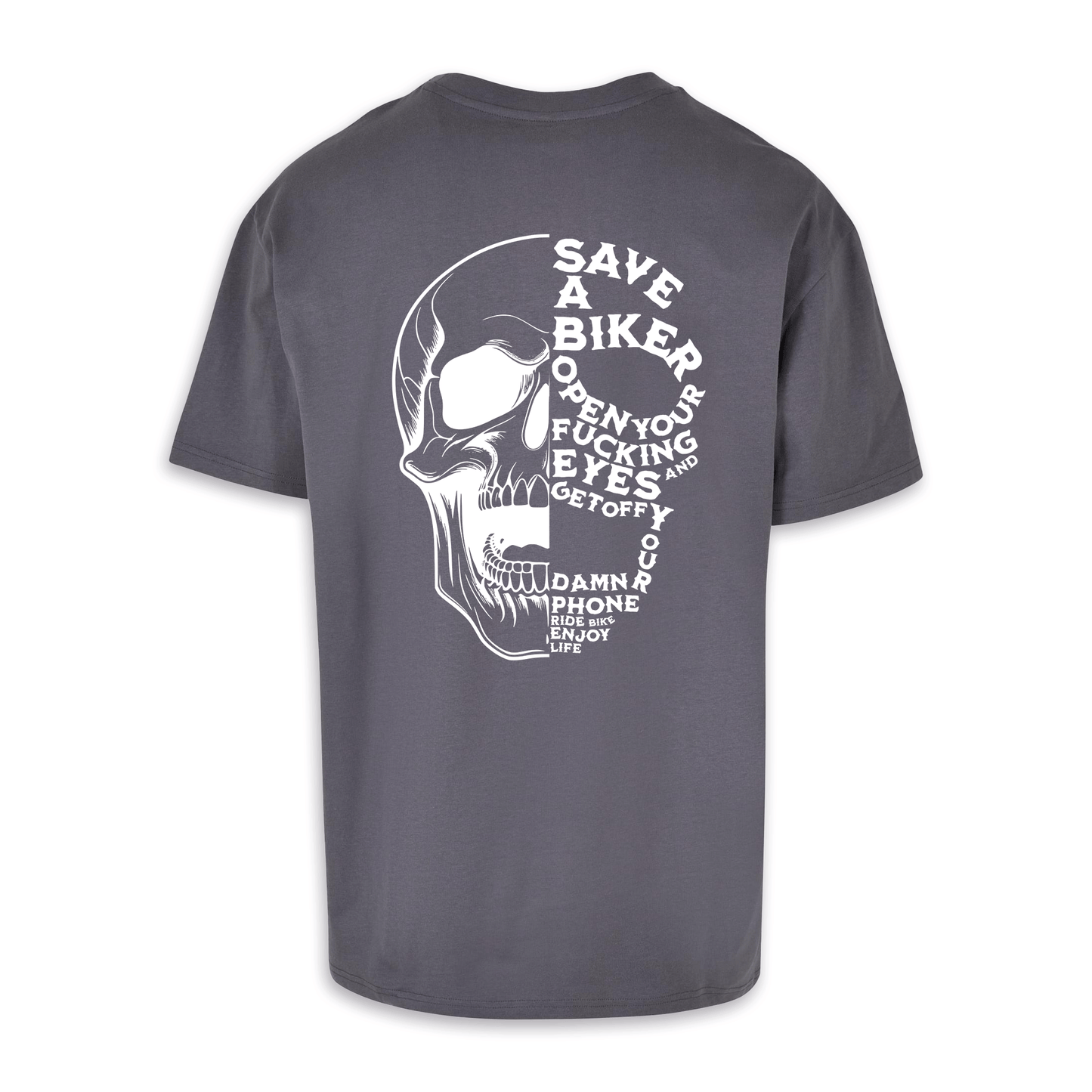 Save A Biker - Dunkelgrau Oversize Shirt