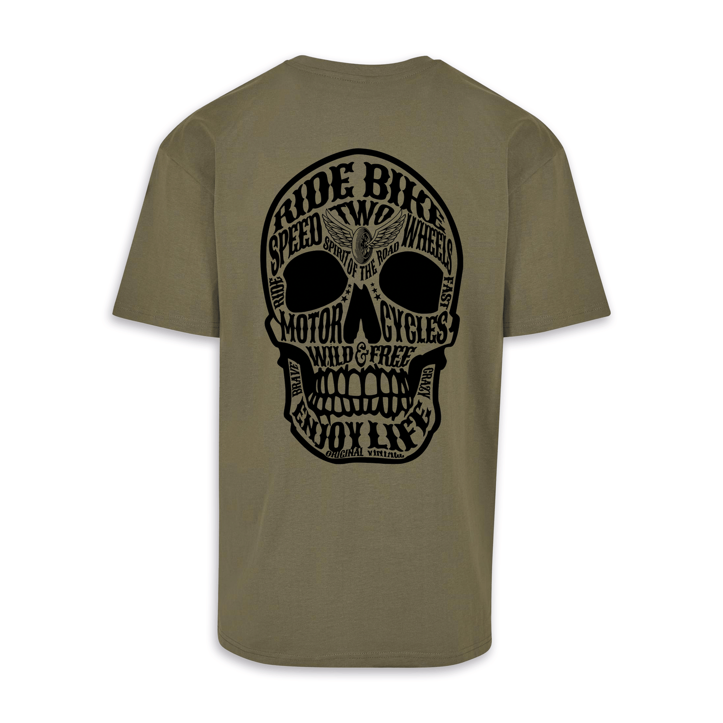Wild & Free - Olive/Schwarz Oversize Shirt