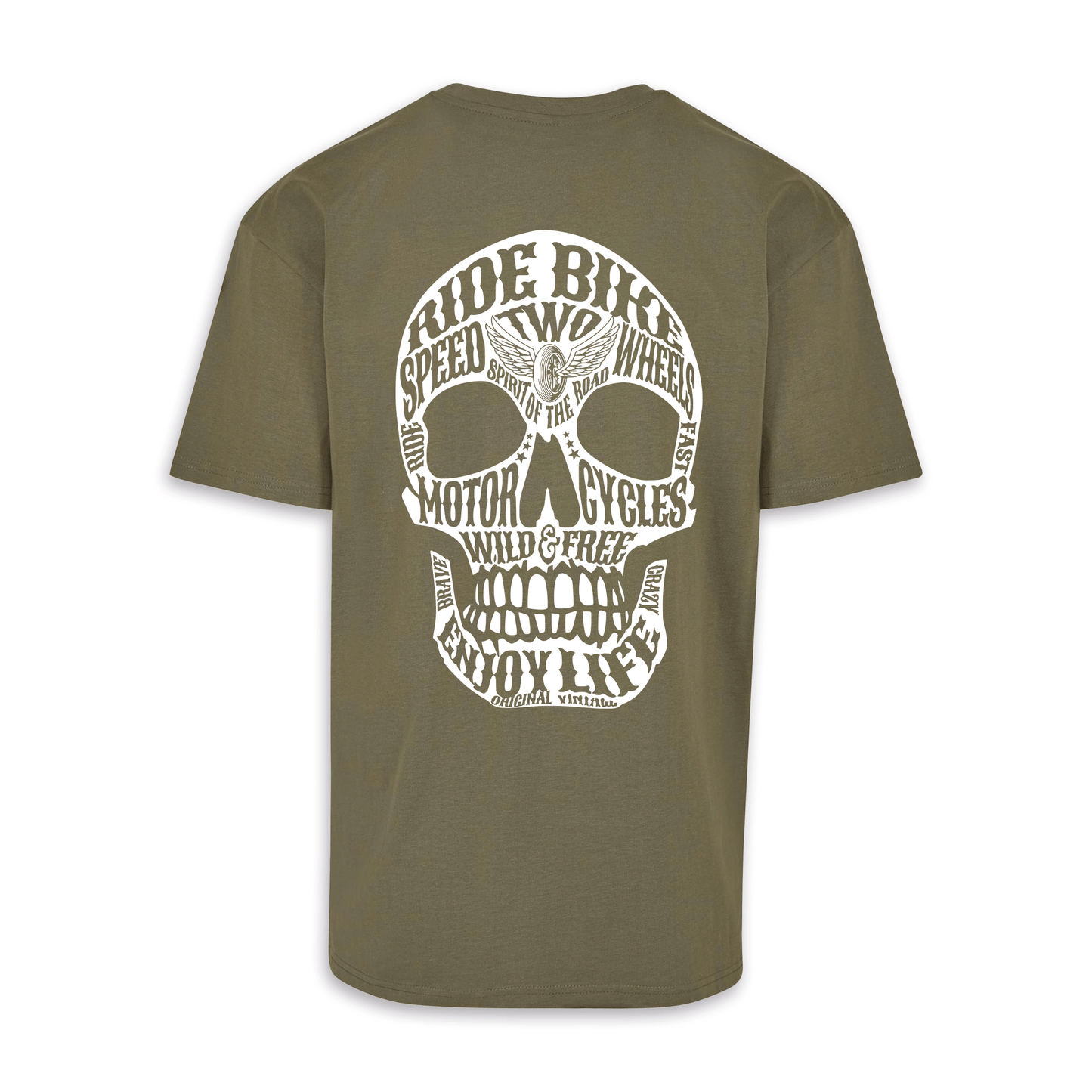 Wild & Free - Olive/Weiß Oversize Shirt