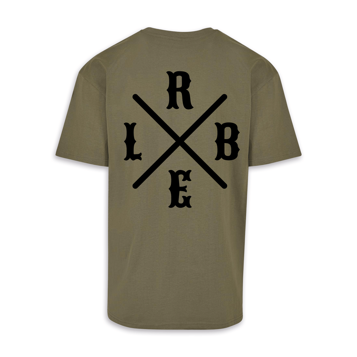 RBEL Kreuz - Olive/Schwarz Oversize Shirt