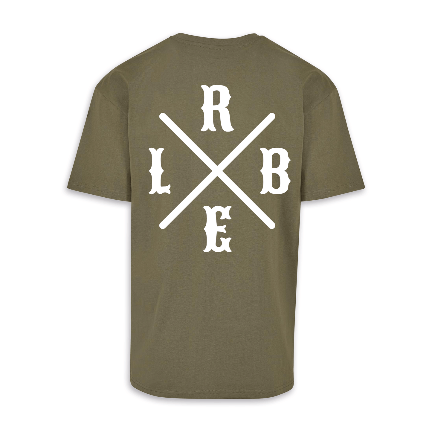 RBEL Kreuz - Olive/Weiß Oversize Shirt