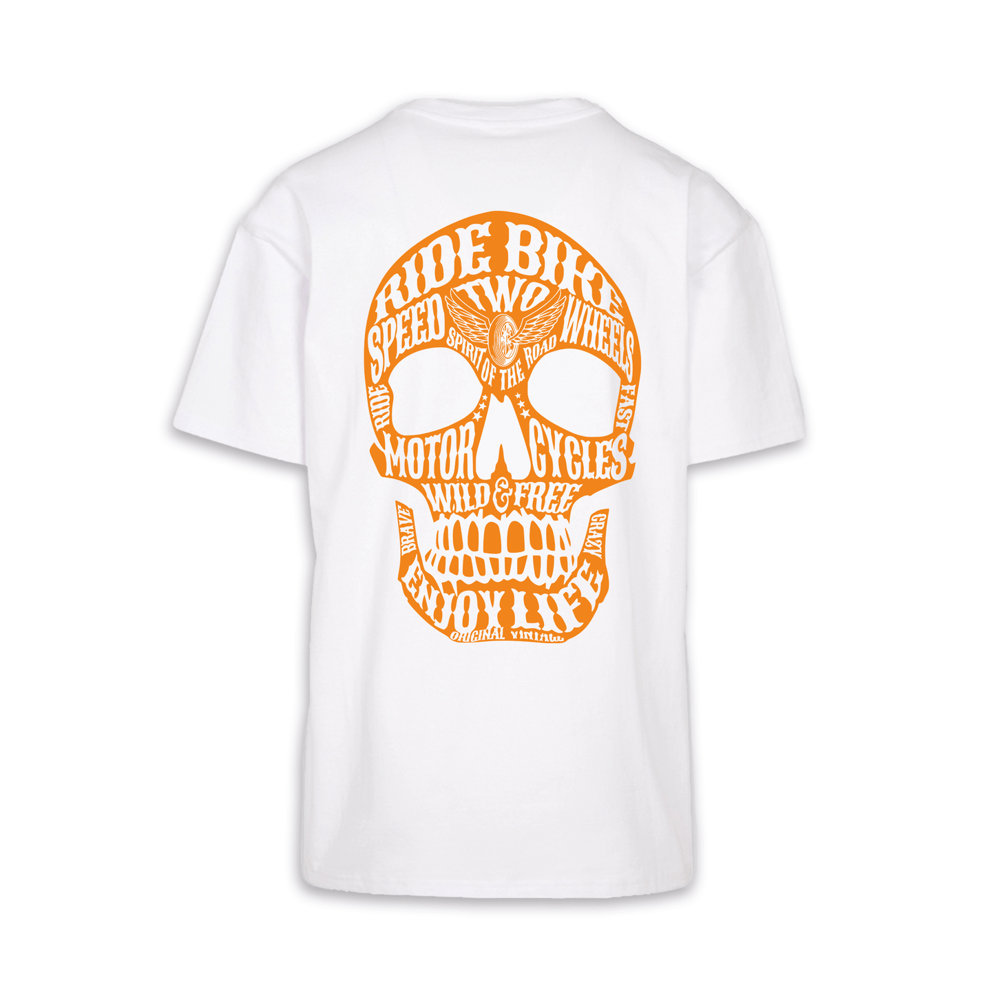 Wild & Free - Weiß/Orange Oversize Shirt
