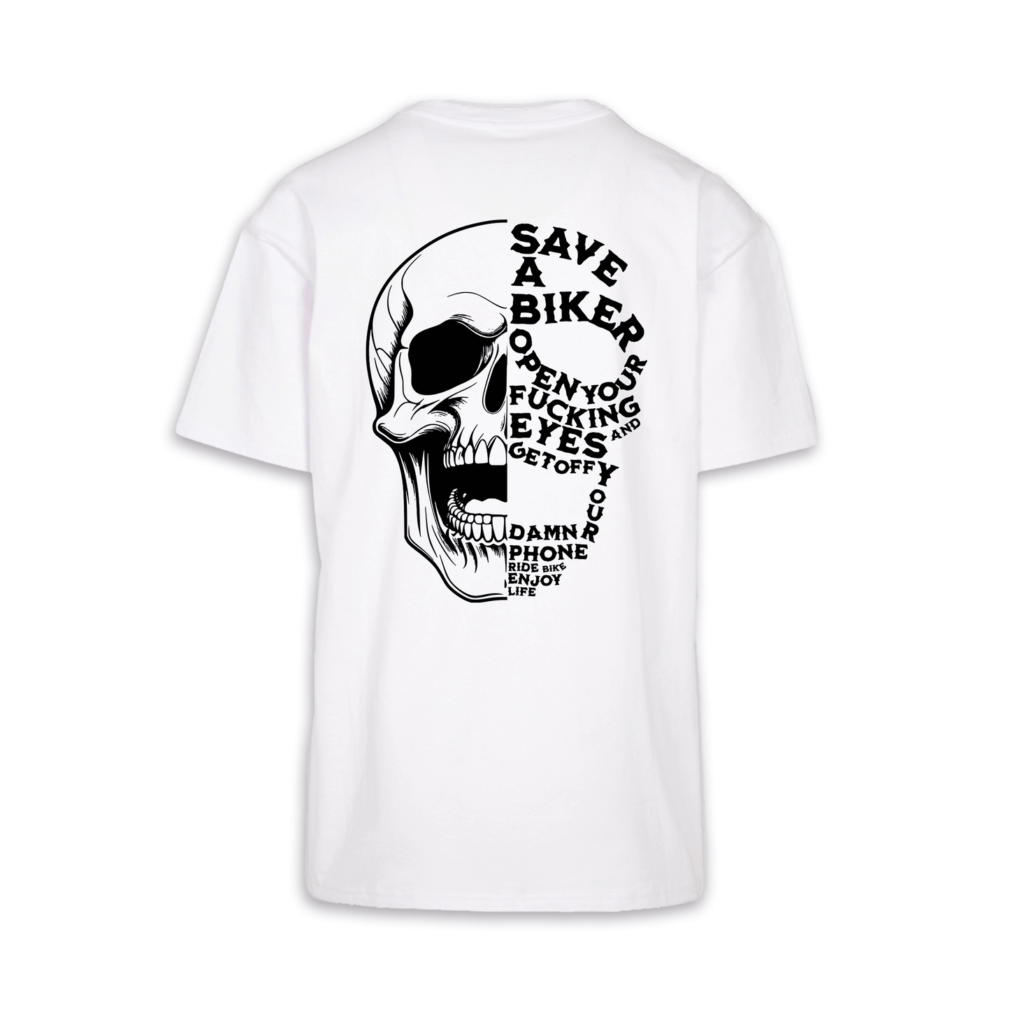 Save A Biker - Weiß Oversize Shirt
