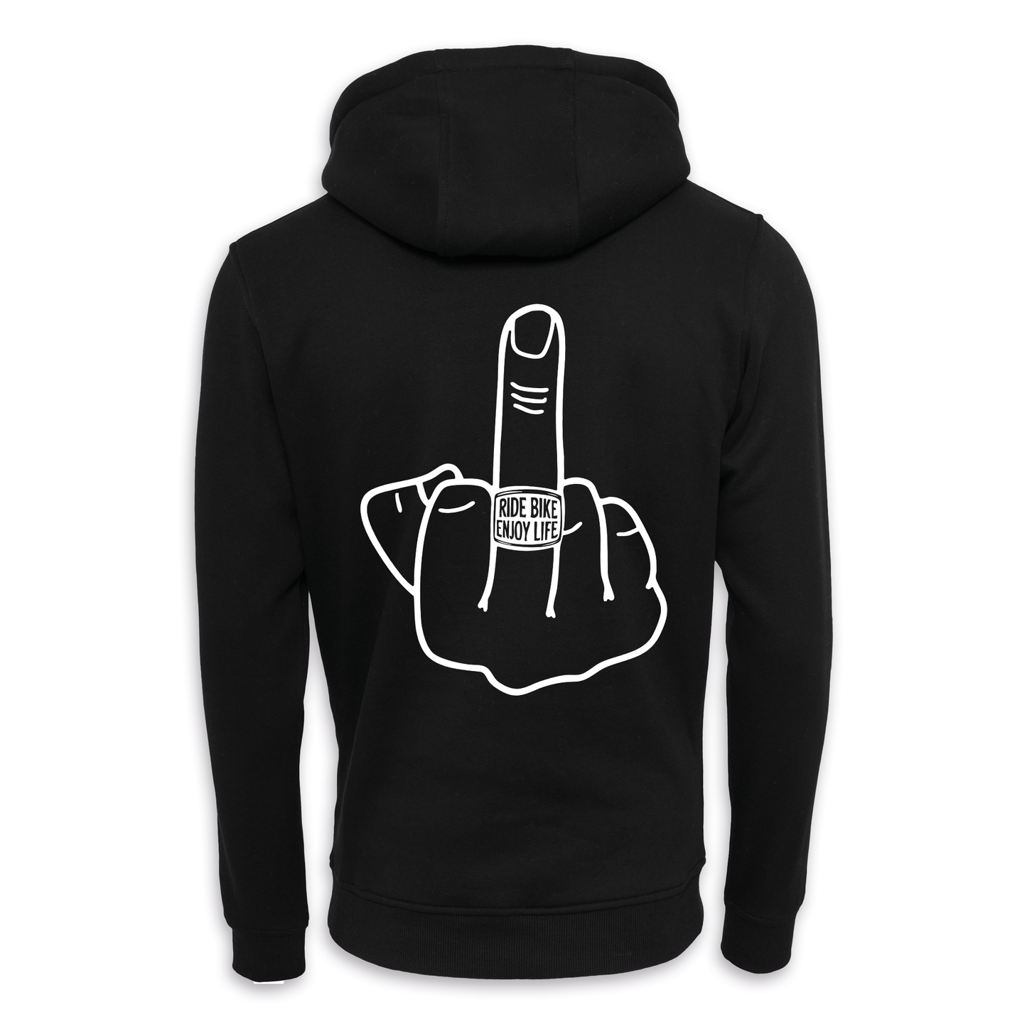 Mittelfinger - Schwarz Regular Hoodie