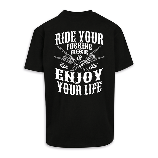 Enjoy Your Life - Schwarz Oversize Shirt