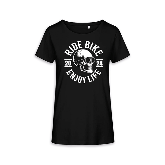 RIDE BIKE ENJOY LIFE Front - Schwarz Frauen Shirt