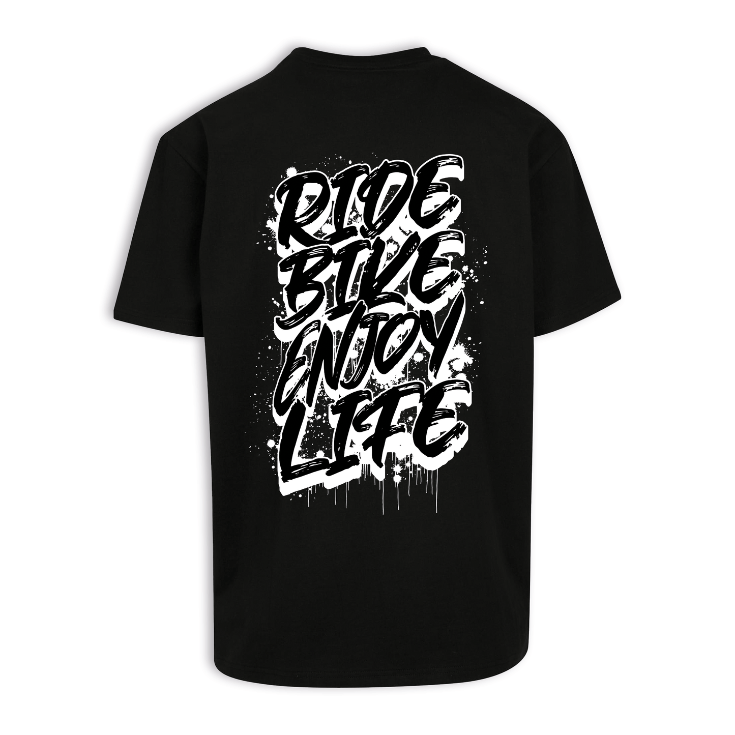 Ride Bike Enjoy Life - Schwarz Oversize Shirt
