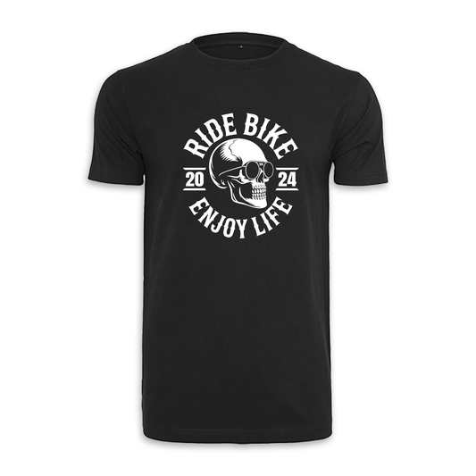 RIDE BIKE ENJOY LIFE Front - Schwarz Männer Shirt