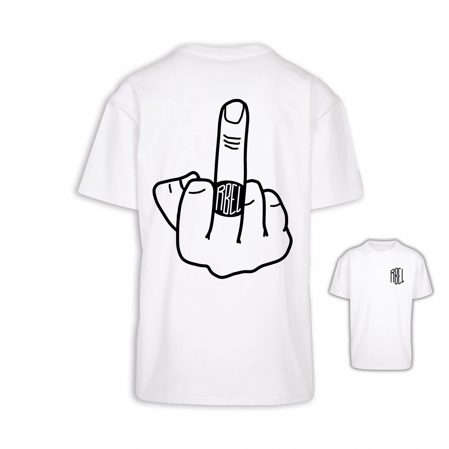 Mittelfinger - Weiß Oversize Shirt