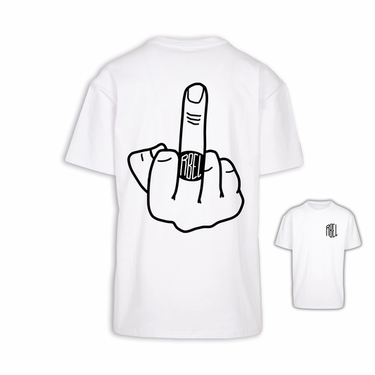Mittelfinger - Weiß Oversize Shirt