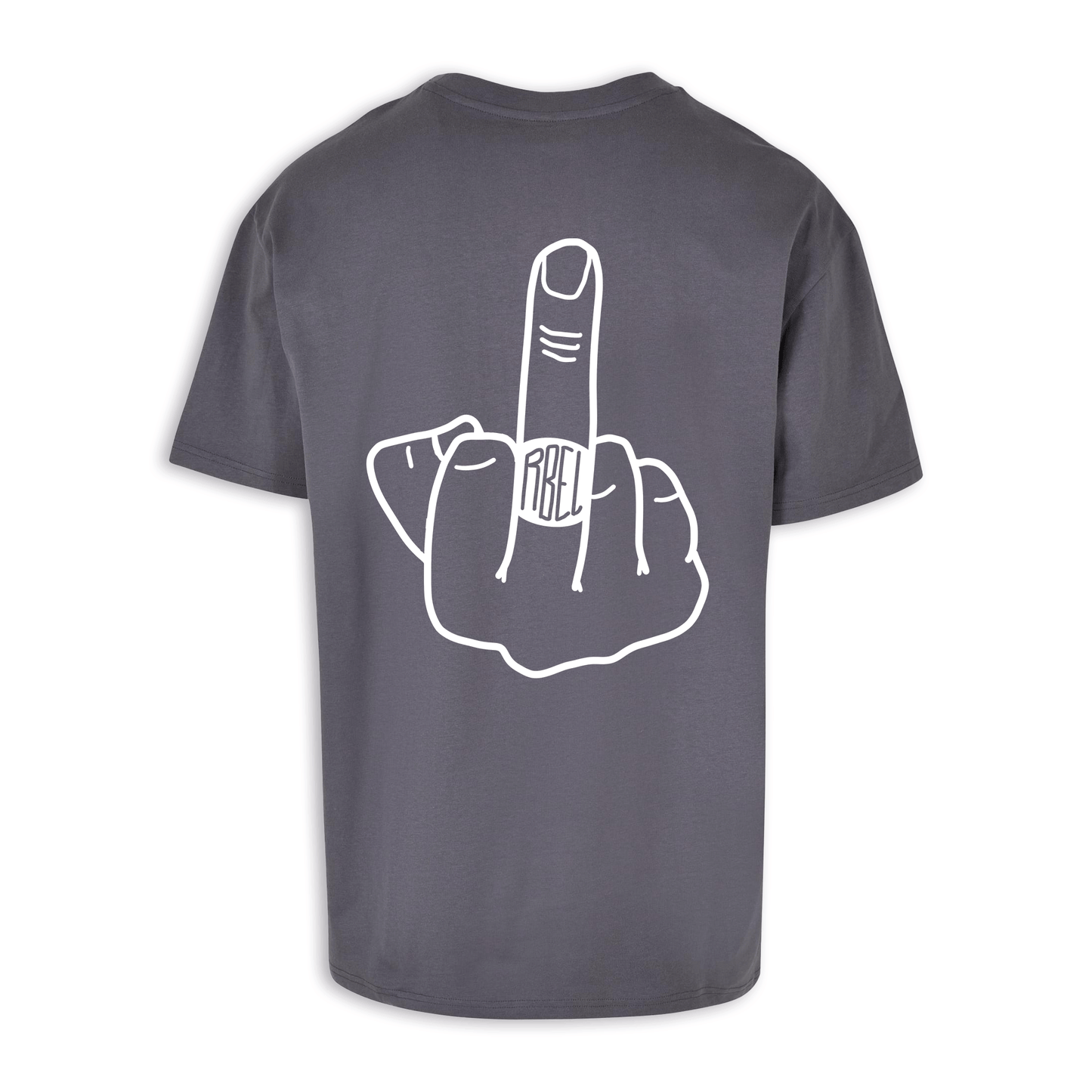 Mittelfinger - Dunkelgrau Oversize Shirt