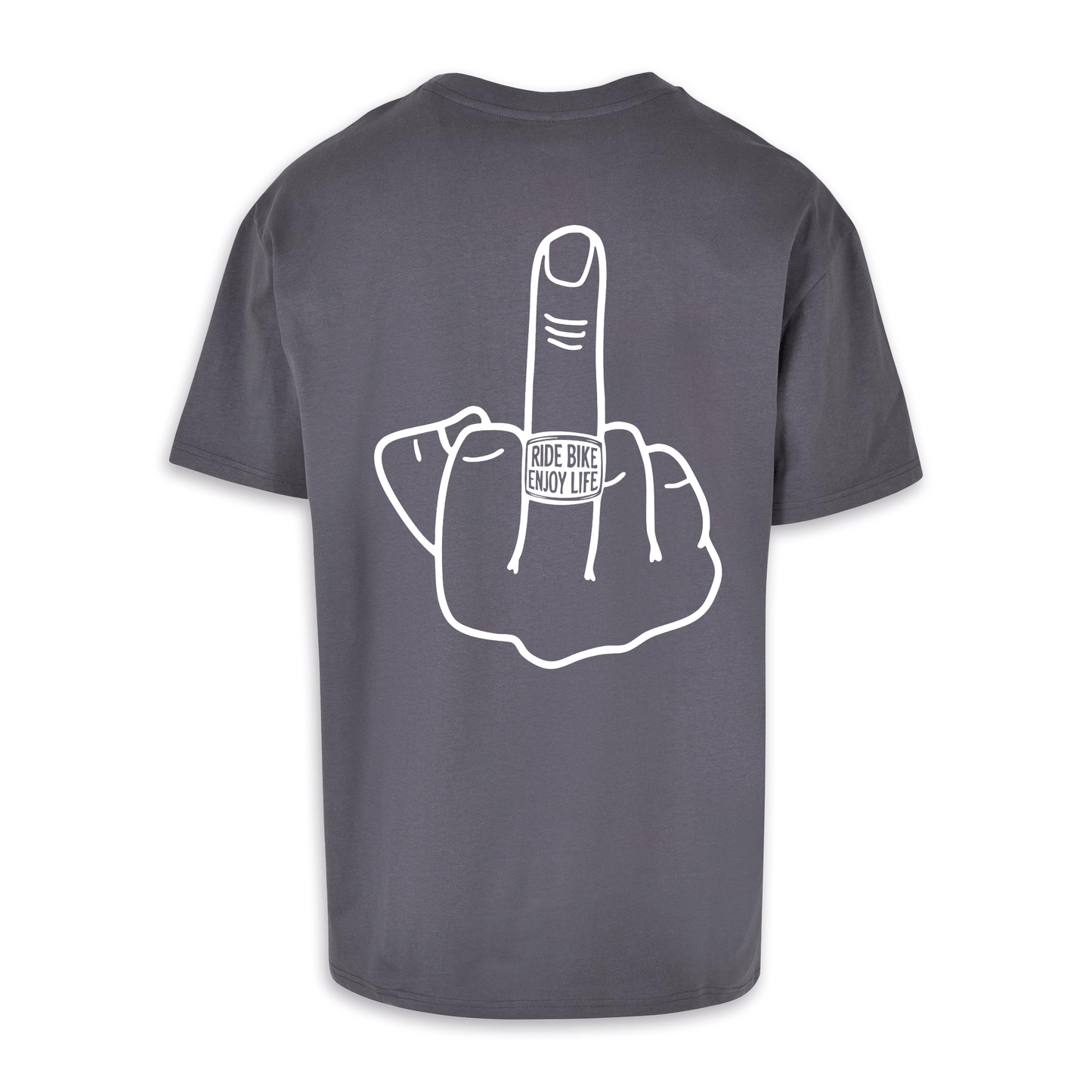 Mittelfinger - Dunkelgrau Oversize Shirt
