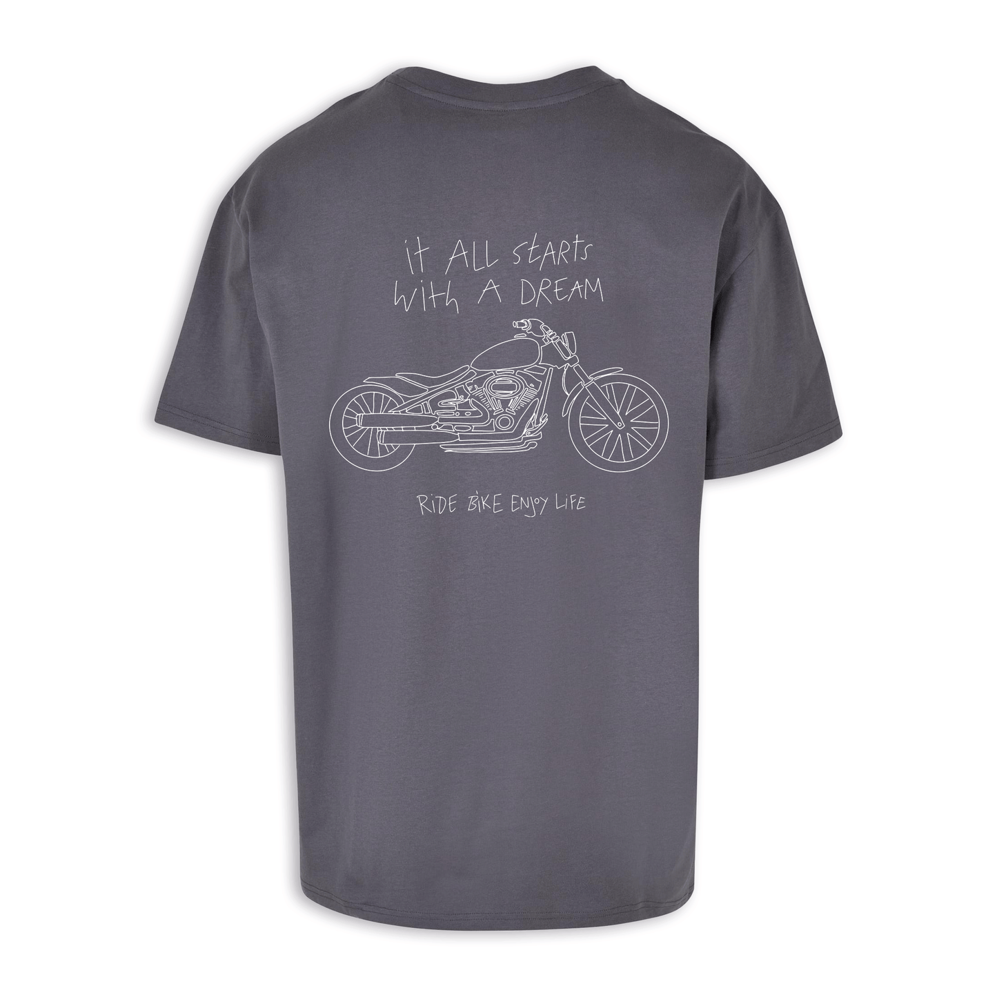 It All Starts With A Dream - Dunkelgrau Oversize Shirt