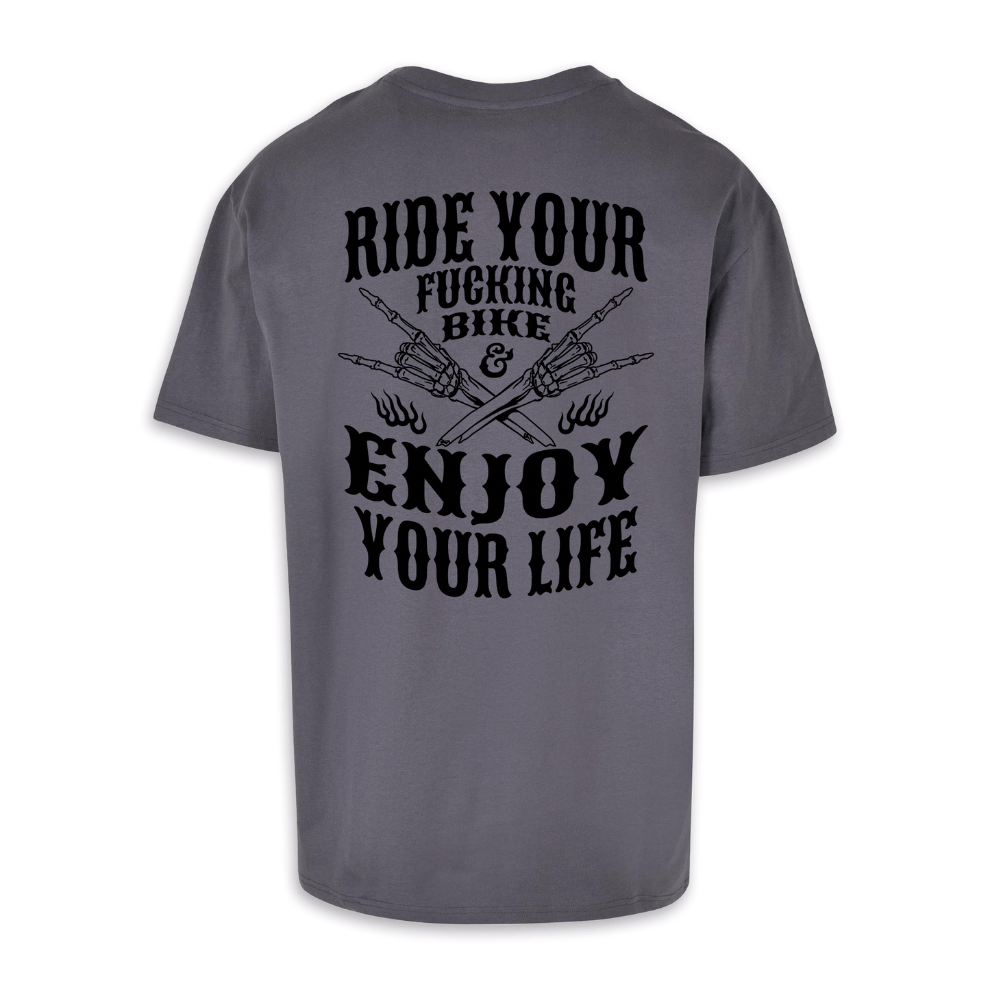 Enjoy Your Life - Dunkelgrau/Schwarz Oversize Shirt