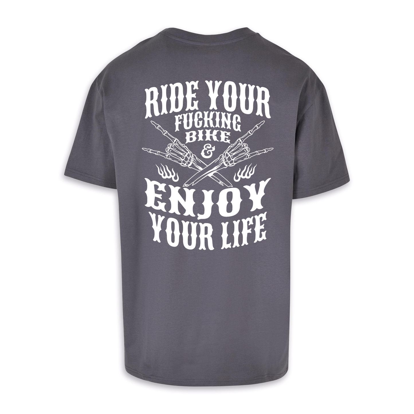 Enjoy Your Life - Dunkelgrau/Weiß Oversize Shirt