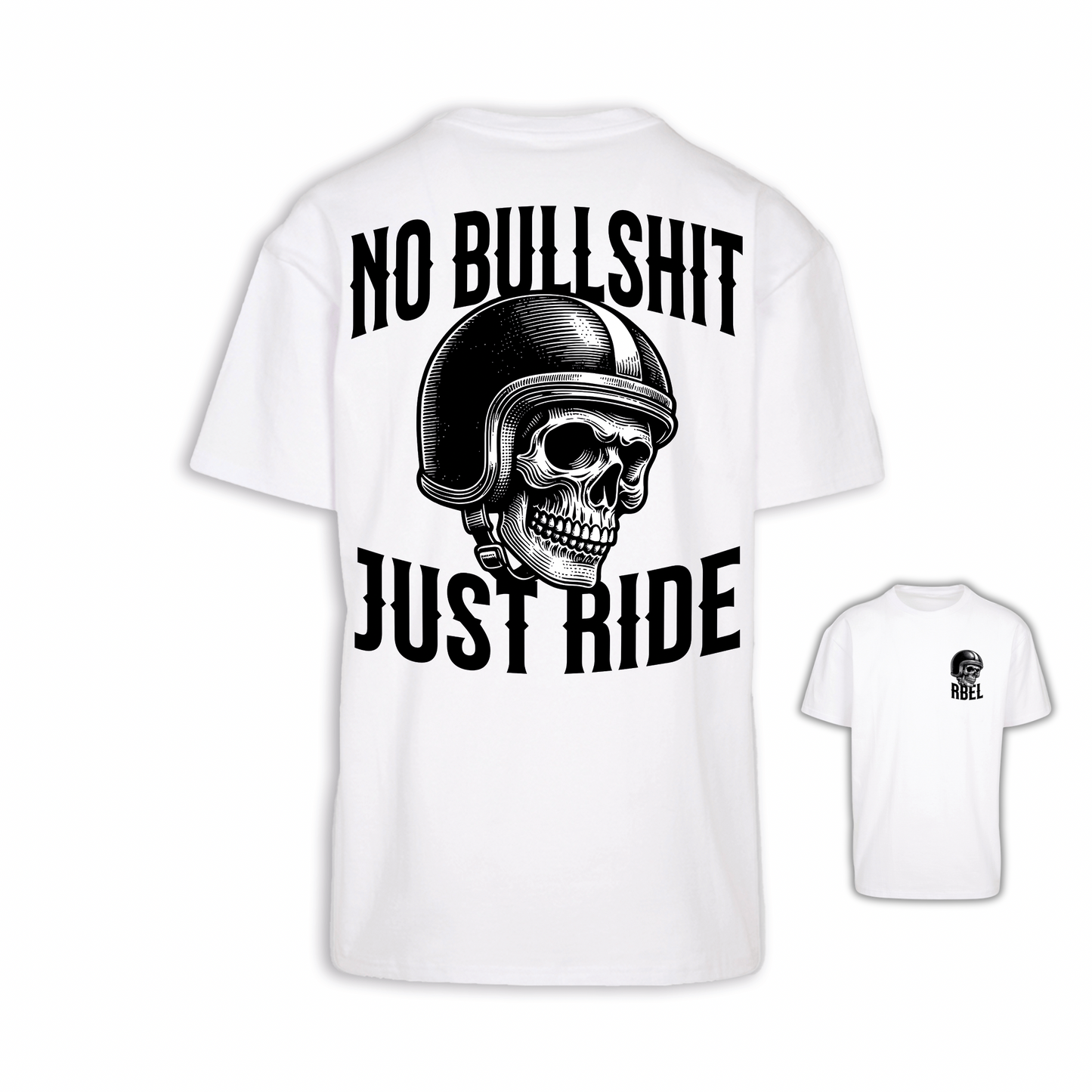 No Bullshit - Weiß Oversize Shirt