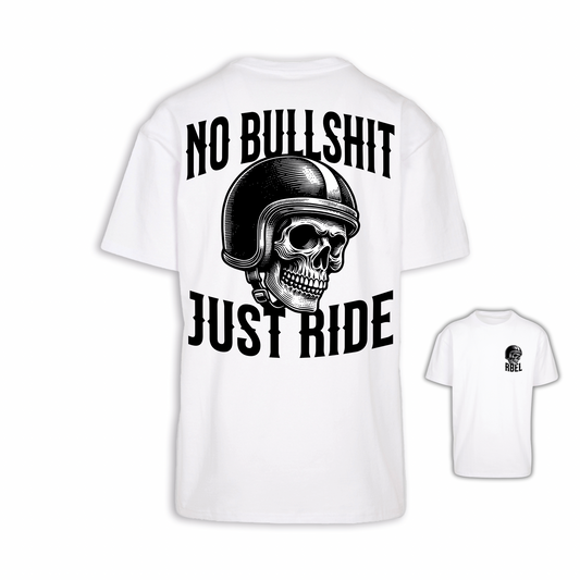 No Bullshit - Weiß Oversize Shirt