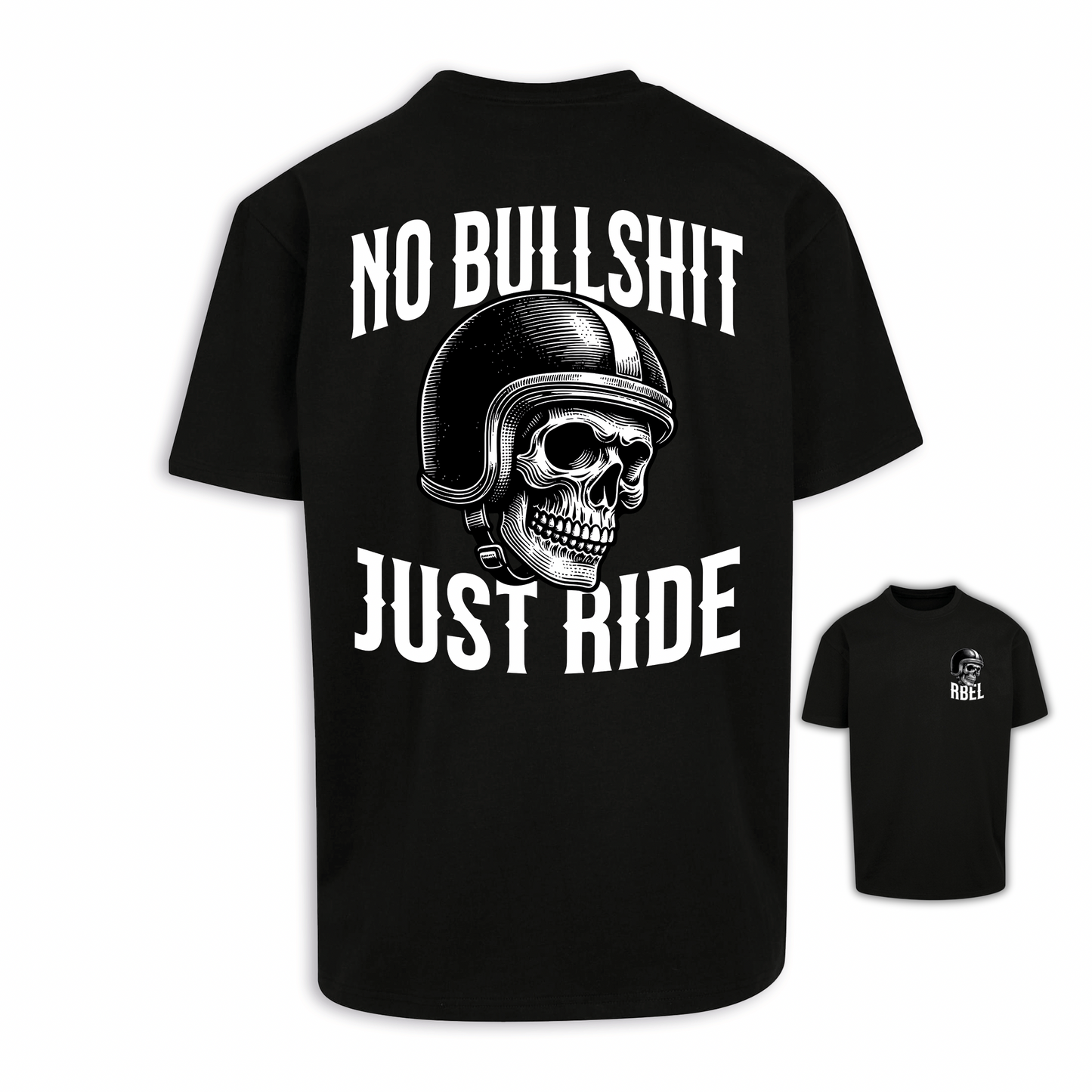 No Bullshit - Schwarz Oversize Shirt