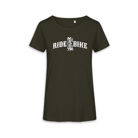 RIDE BIKE EL - Khaki/Weiß Frauen Shirt