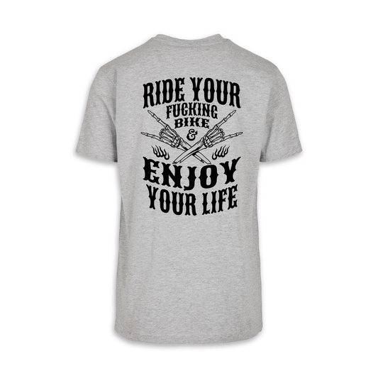 Enjoy Your Life - Grau/Schwarz Männer Shirt