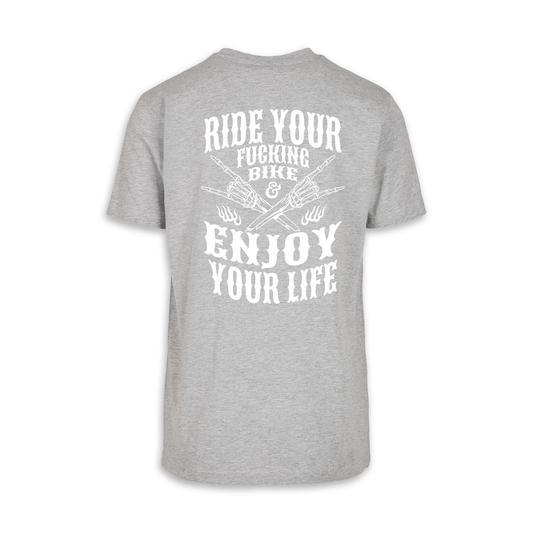 Enjoy Your Life - Grau/Weiß Männer Shirt