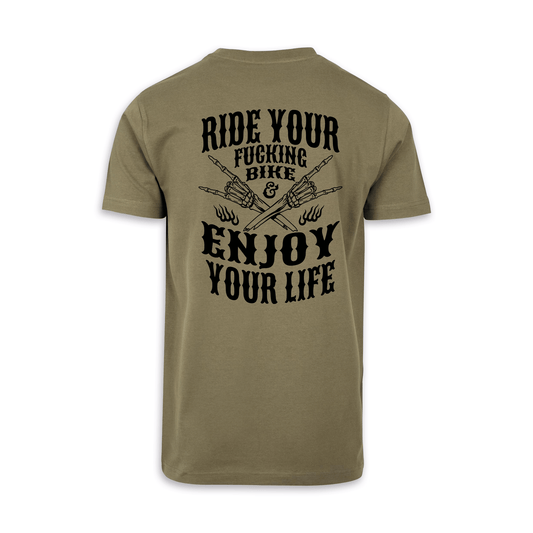 Enjoy Your Life - Olive/Schwarz Männer Shirt