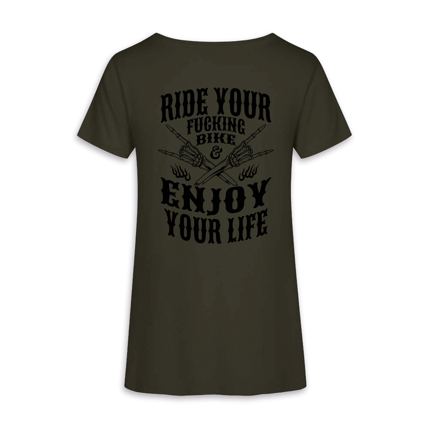 Enjoy Your Life - Khaki/Schwarz Frauen Shirt