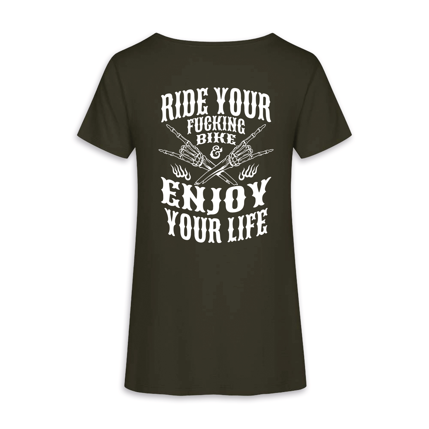 Enjoy Your Life - Khaki/Weiß Frauen Shirt
