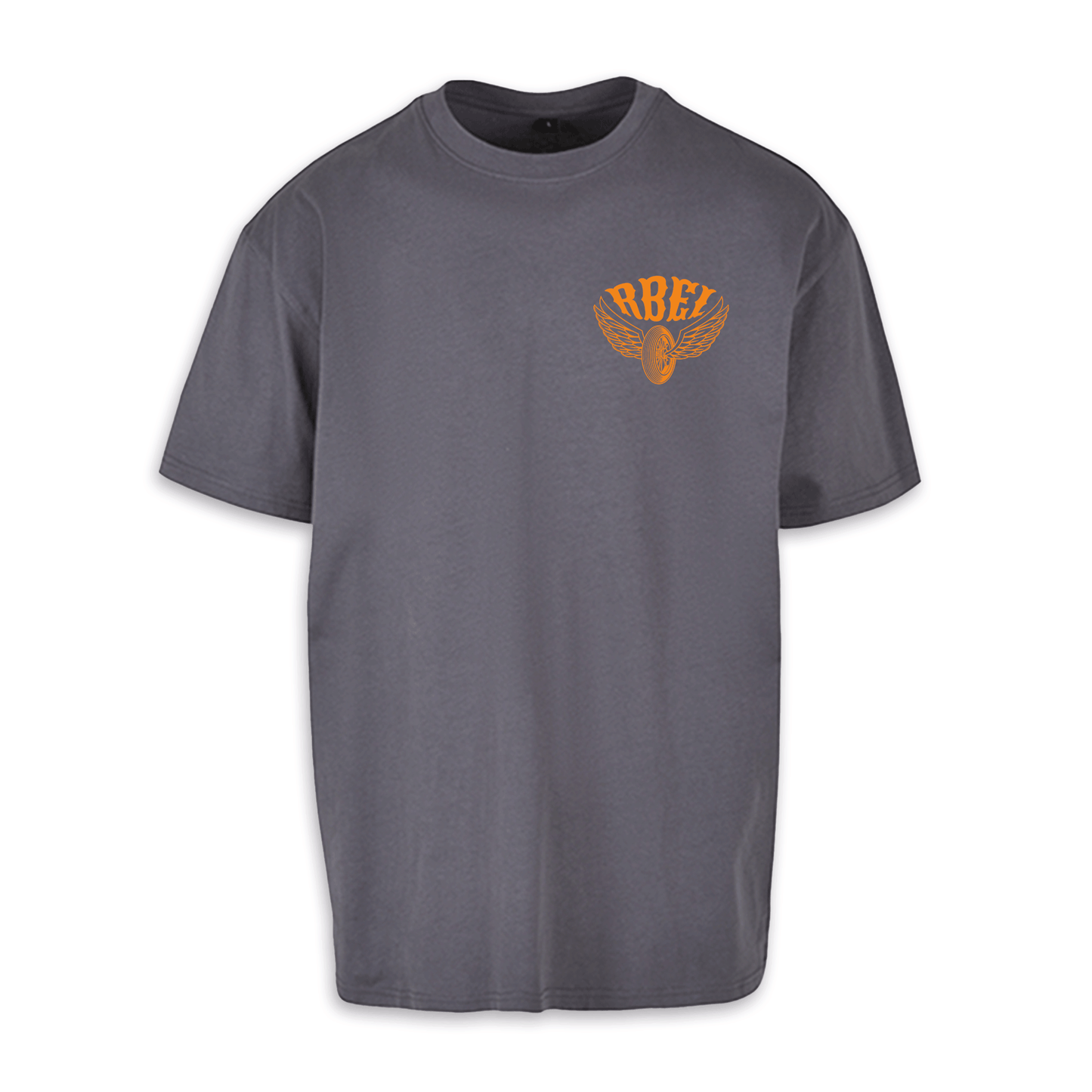 Wild & Free - Dunkelgrau/Orange Oversize Shirt