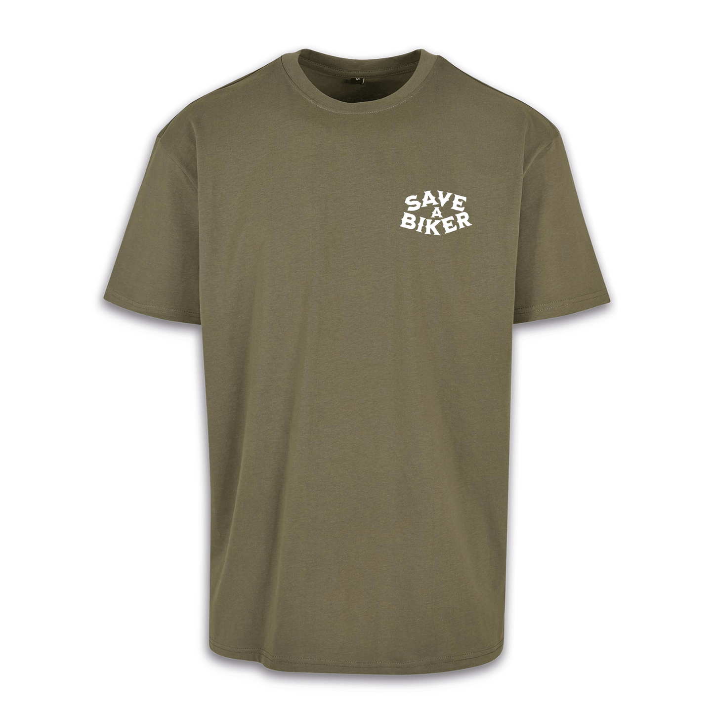 Save A Biker - Olive/Weiß Oversize Shirt