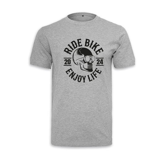 RIDE BIKE ENJOY LIFE Front - Grau Männer Shirt