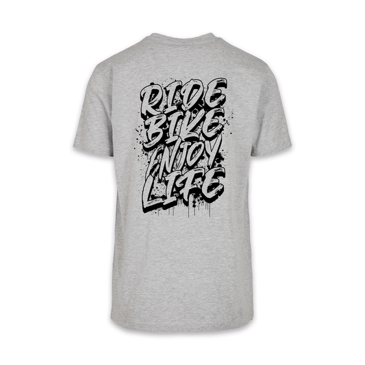 Ride Bike Enjoy Life Graffiti - Grau Männer Shirt