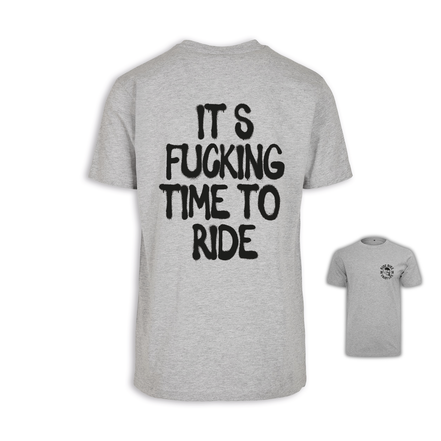 It‘s Fucking Time To Ride - Grau Männer Shirt