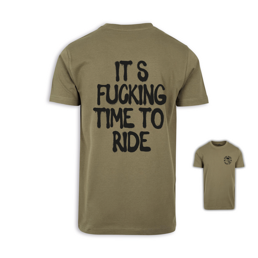 It‘s Fucking Time To Ride - Olive/Schwarz Männer Shirt