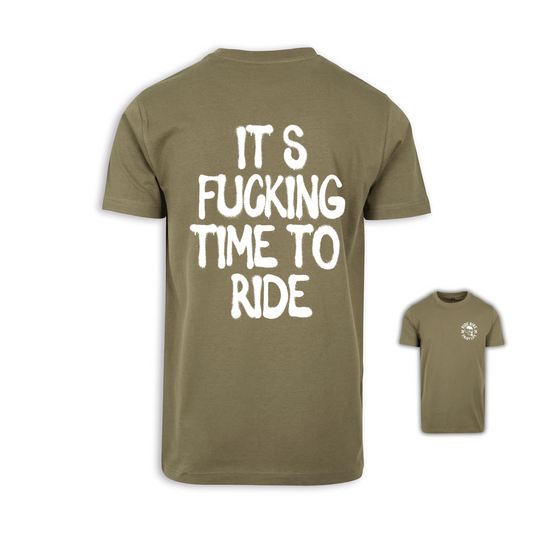 It‘s Fucking Time To Ride - Olive/Weiß Männer Shirt